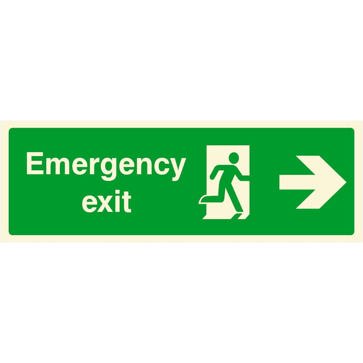 Glow In The Dark Emergency Exit Sign Right Arrow