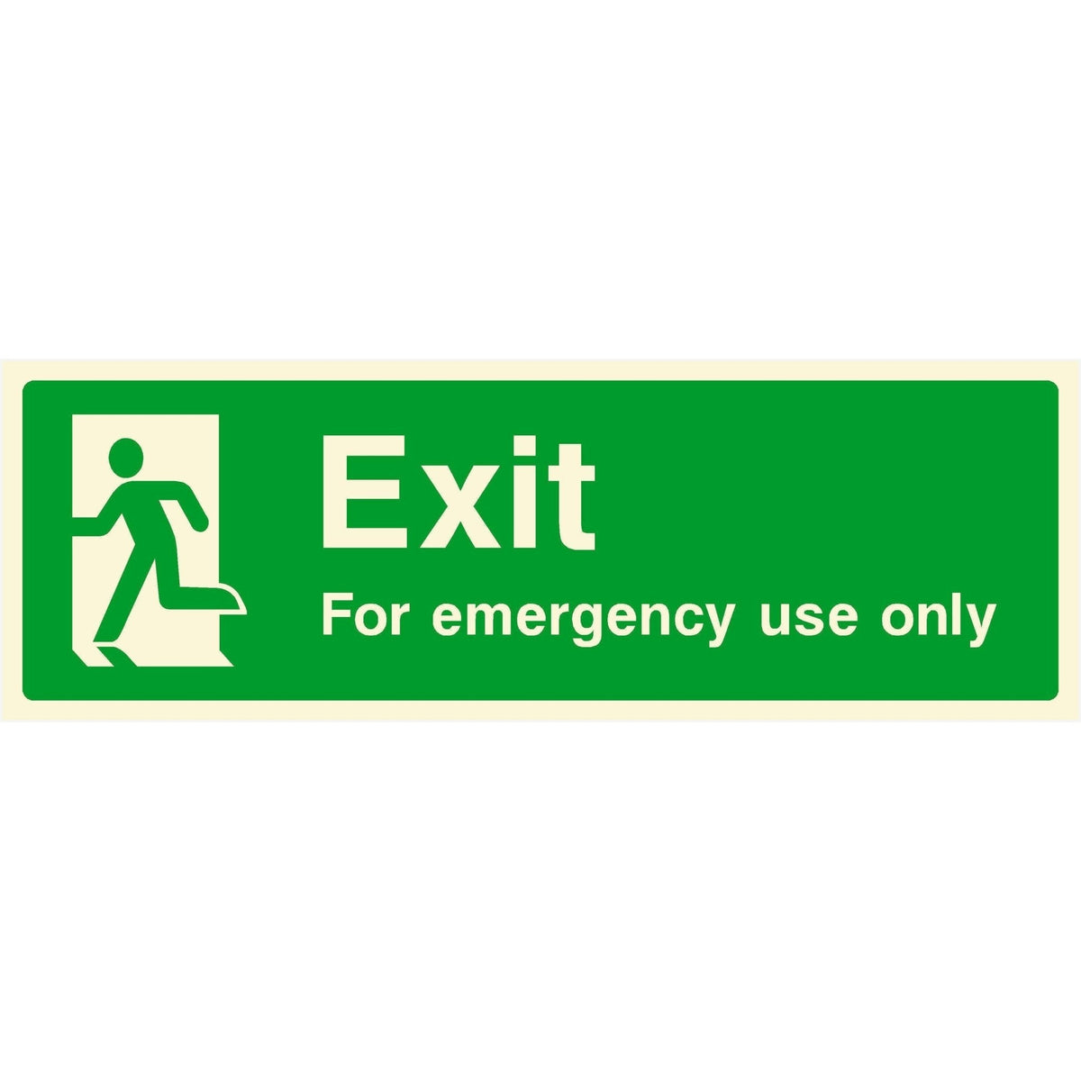 Glow In The Dark Exit For Emergency Use Only Sign