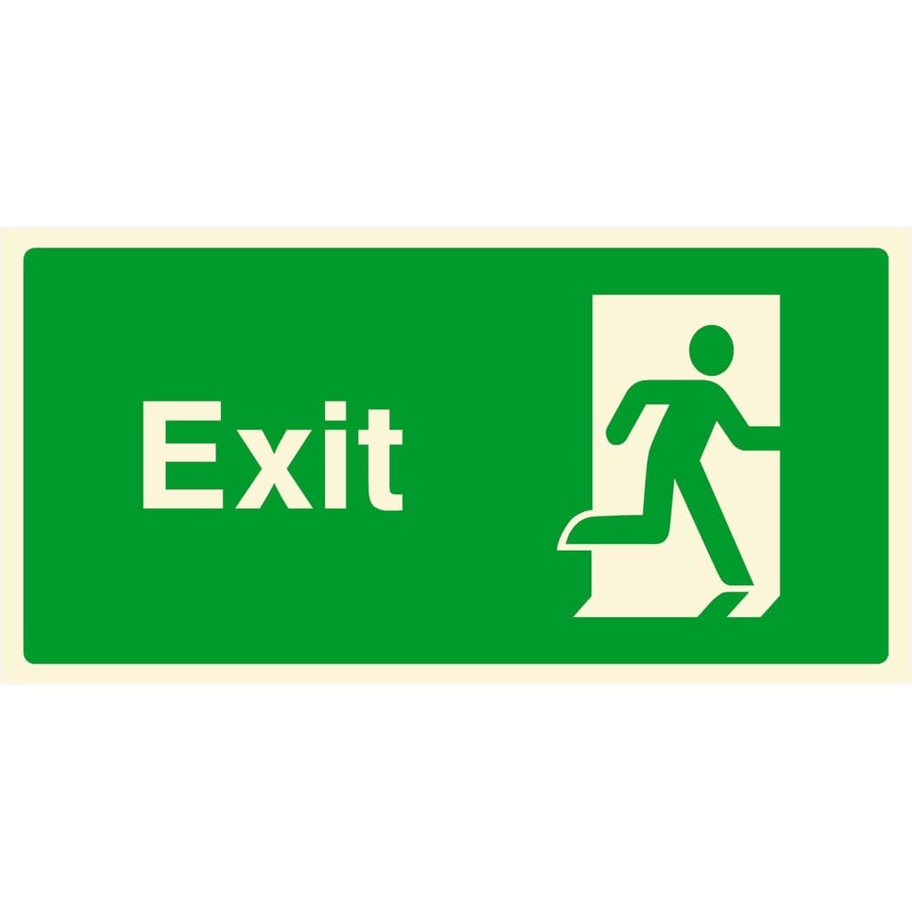 Glow In The Dark Exit Sign Right