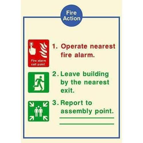 Glow In The Dark Fire Action 3 Point Basic Sign