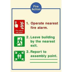 Glow In The Dark Fire Action 3 Point Basic Sign