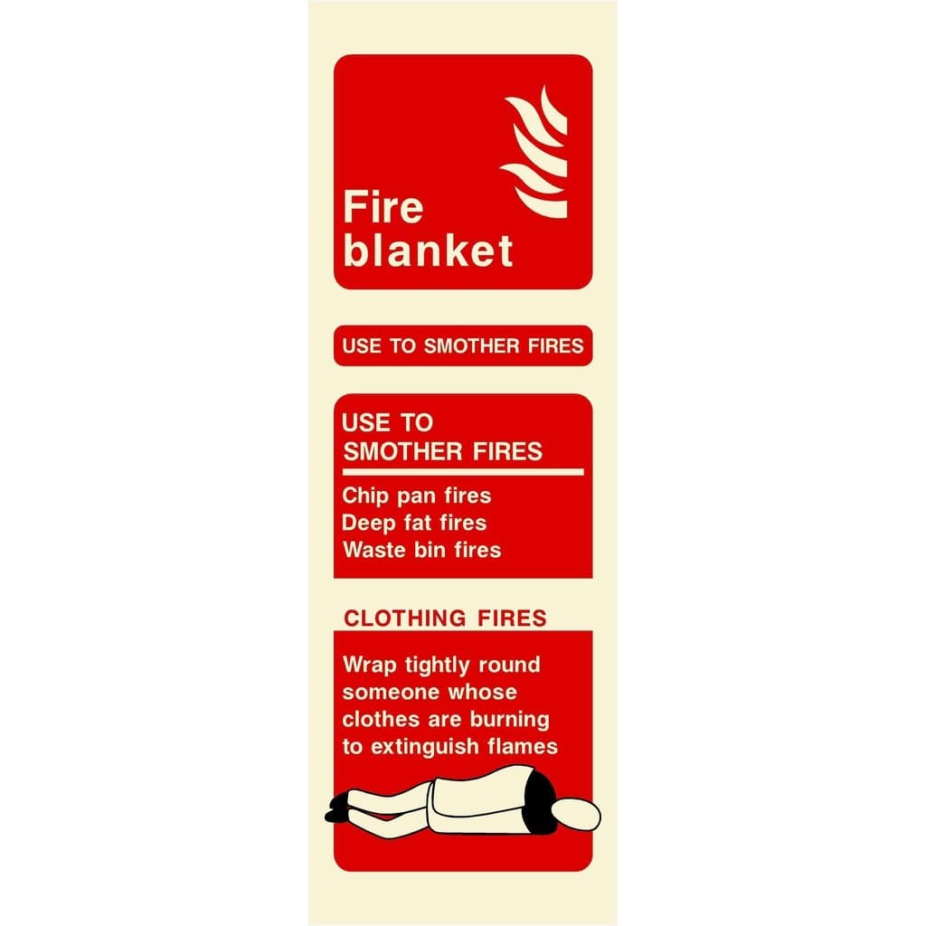Glow In The Dark Fire Blanket Sign