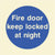 Glow In The Dark Fire Door Keep Locked At Night Sign