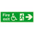 Glow In The Dark Fire Exit Disabled Sign Right Arrow