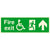 Glow In The Dark Fire Exit Disabled Sign Up Arrow