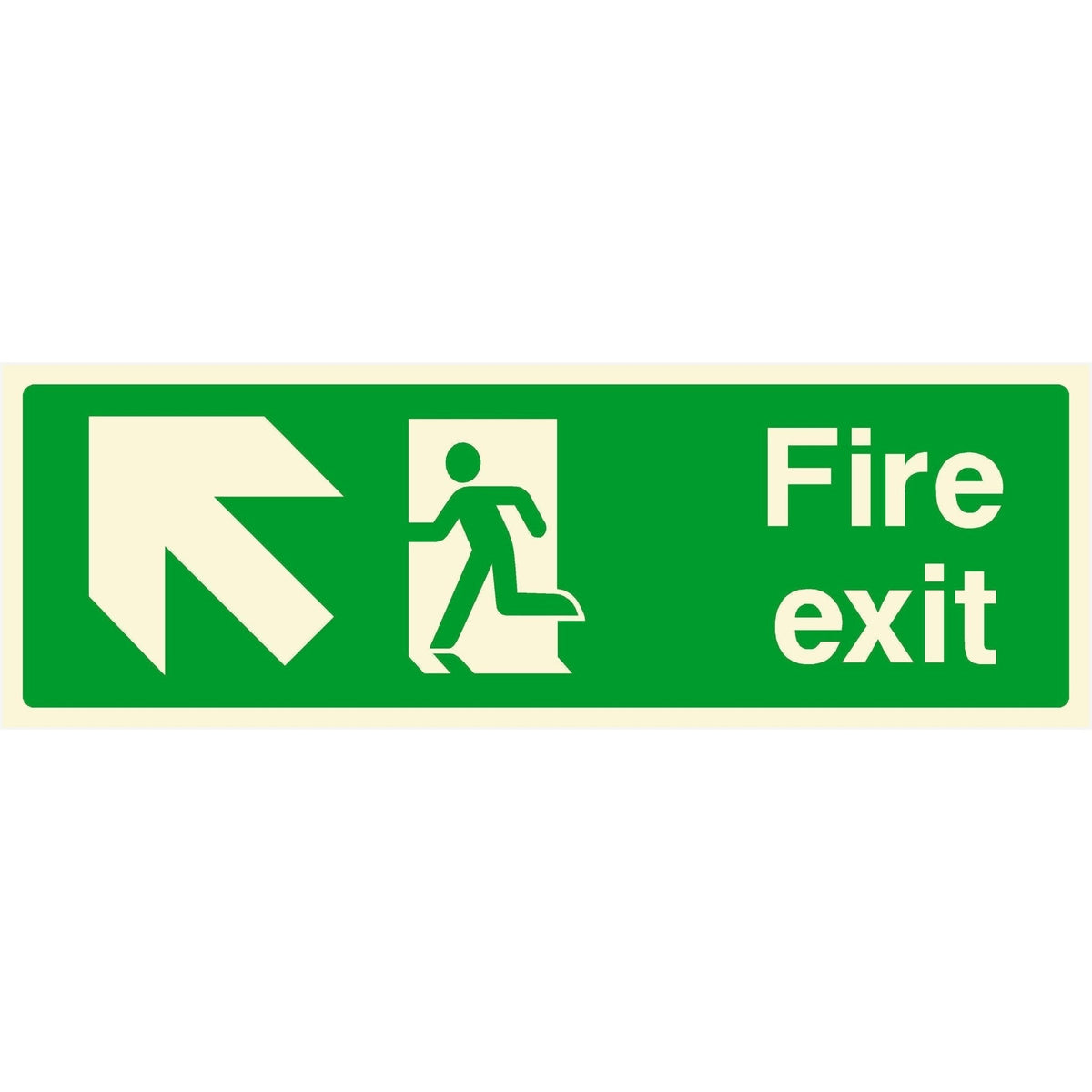 Glow In The Dark Fire Exit Sign Up Left Arrow
