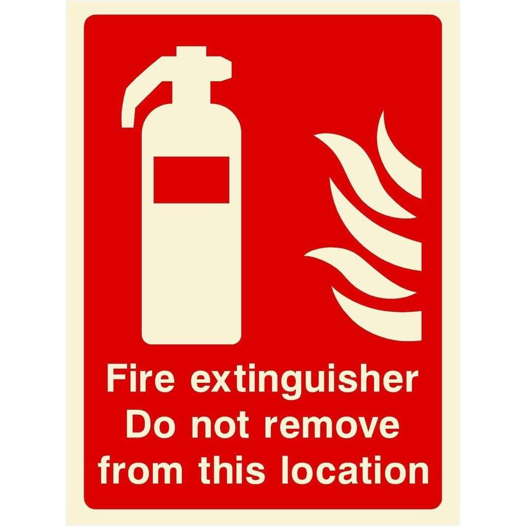 Glow In The Dark Fire Extinguisher Do Not Remove Sign