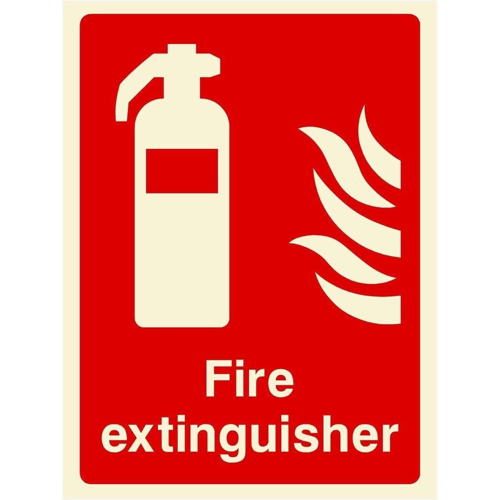 Glow In The Dark Fire Extinguisher Sign