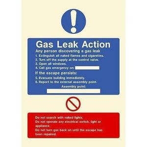 Glow In The Dark Gas Leak Action Sign
