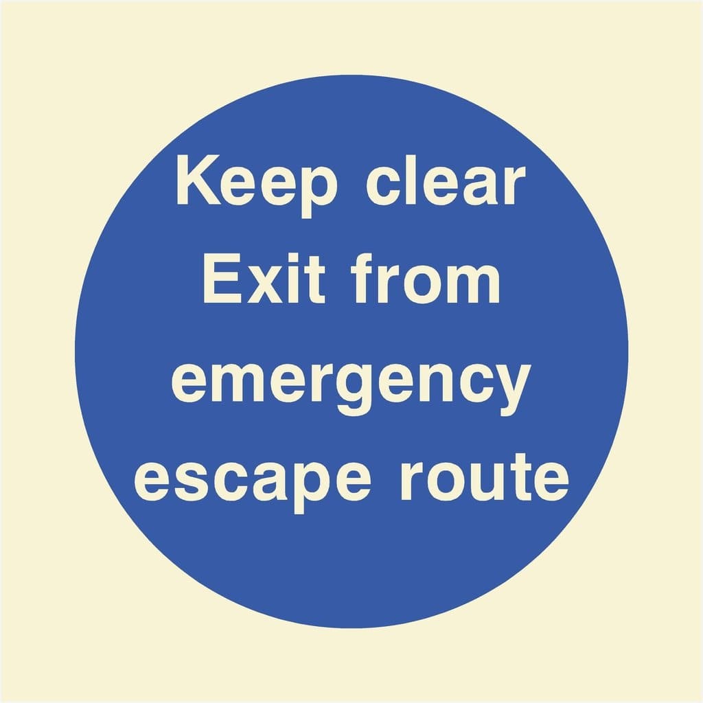 Glow In The Dark Keep Clear Exit Sign