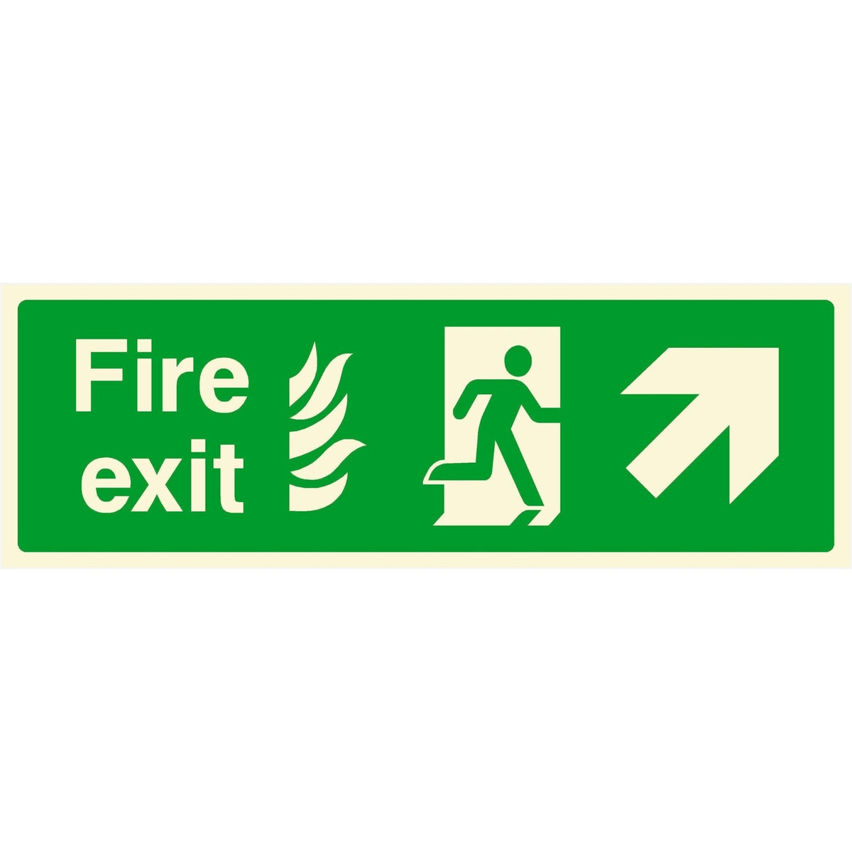 Glow In The Dark NHS Fire Exit Sign Forward Right Arrow