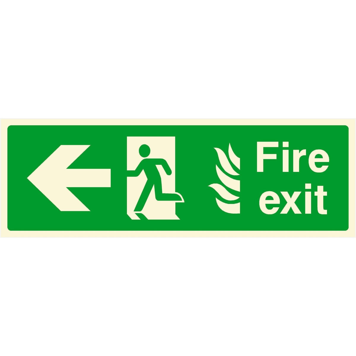 Glow In The Dark NHS Fire Exit Sign Left Arrow