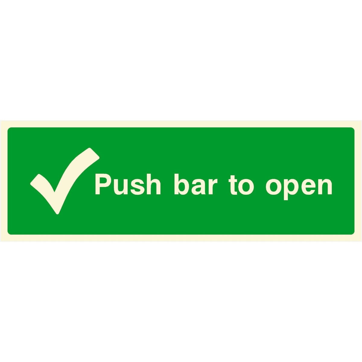 Glow In The Dark Push Bar To Open Sign