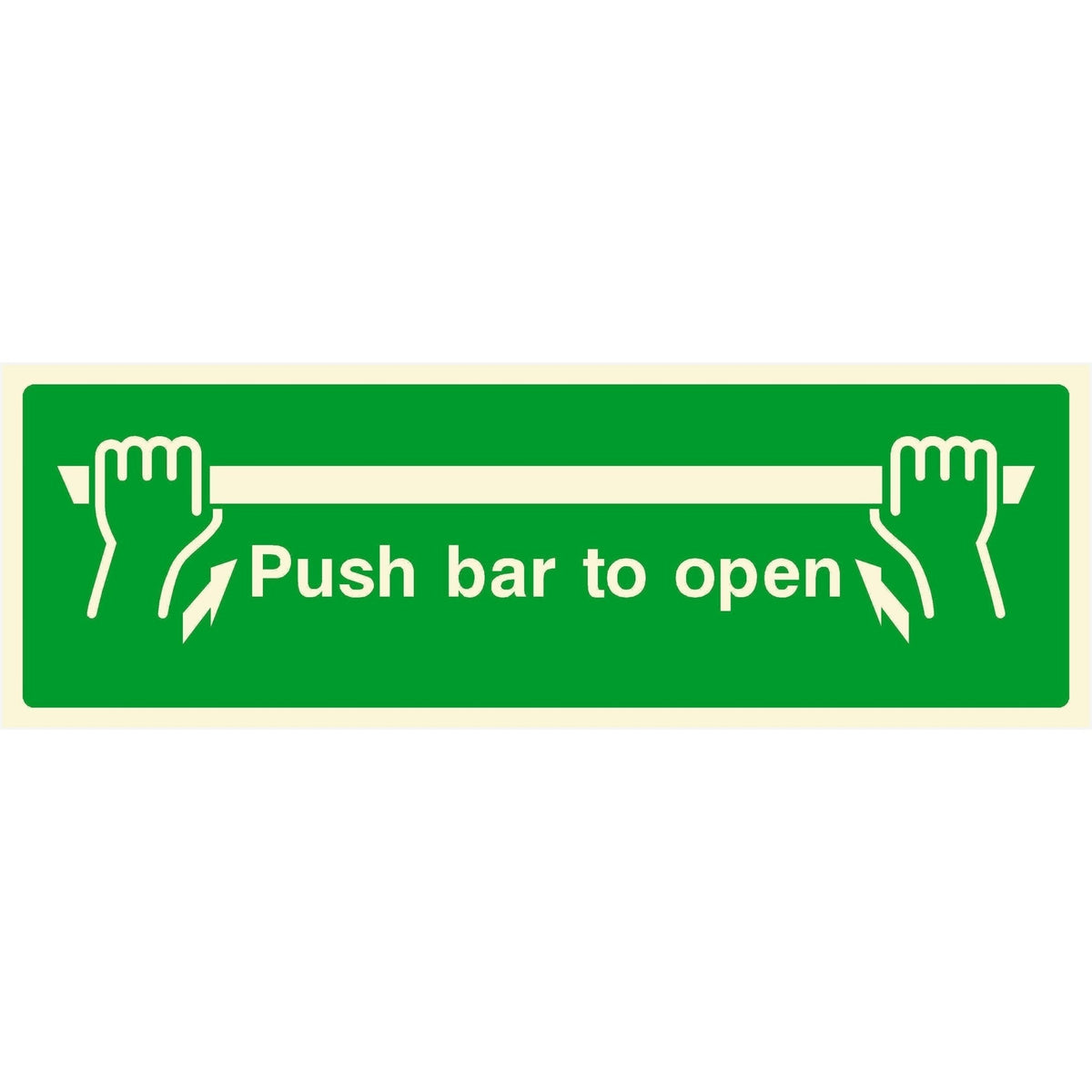 Glow In The Dark Push Bar To Open Sign