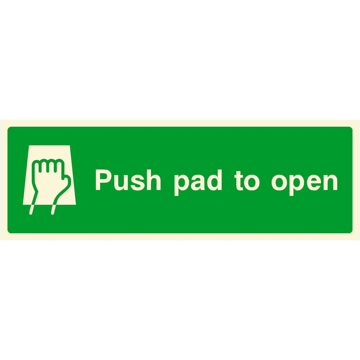 Glow In The Dark Push Pad To Open Sign