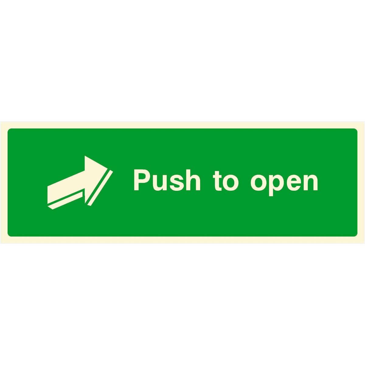 Glow In The Dark Push To Open Sign