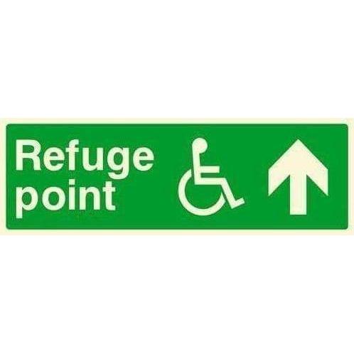 Glow In The Dark Refuge Fire Exit Sign Up Arrow