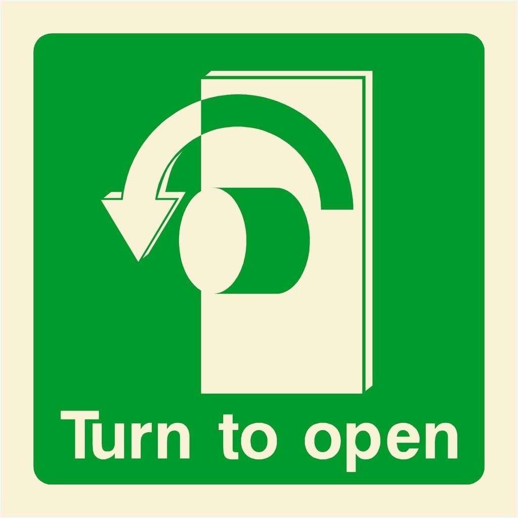 Glow In The Dark Turn To Open Left Sign