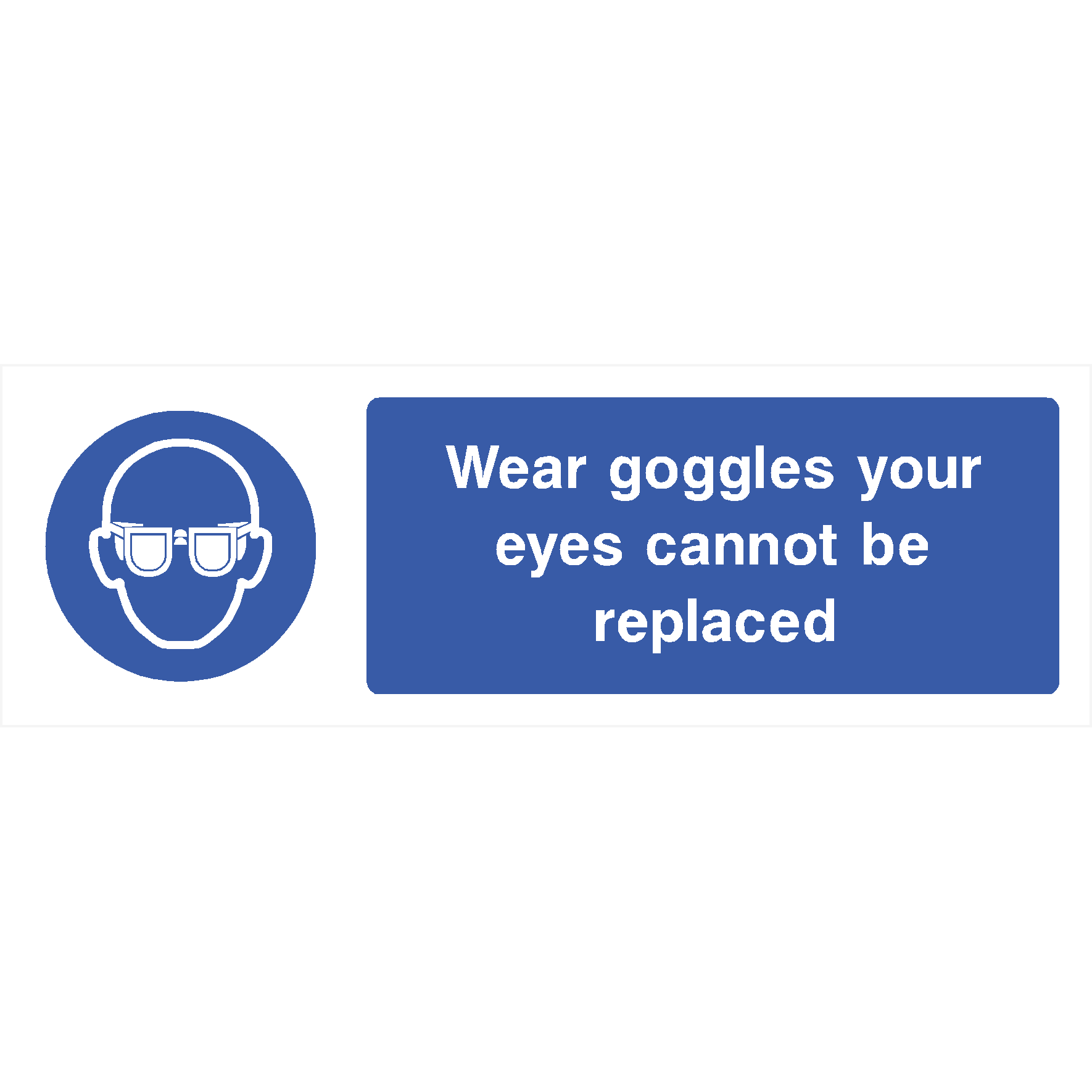 Goggles Eyes Cannot Be Replaced Sign