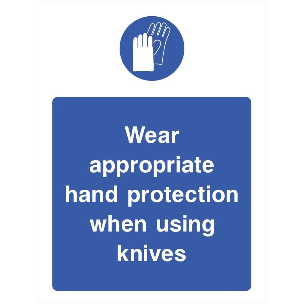 Hand Protection Knives Sign