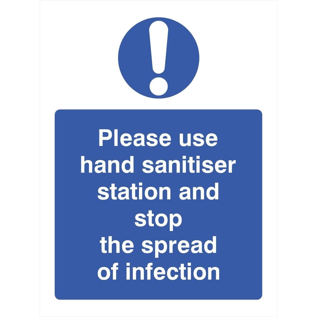 Hand Sanitiser Station Stop Spread Infection Sign