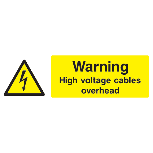 High Voltage Cables Overhead Hazard Sign