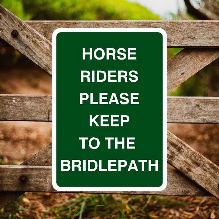 Horse Riders Please Keep To The Bridlepath Sign Portrait