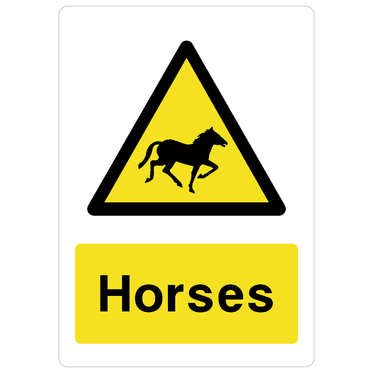 Horses Warning Sign