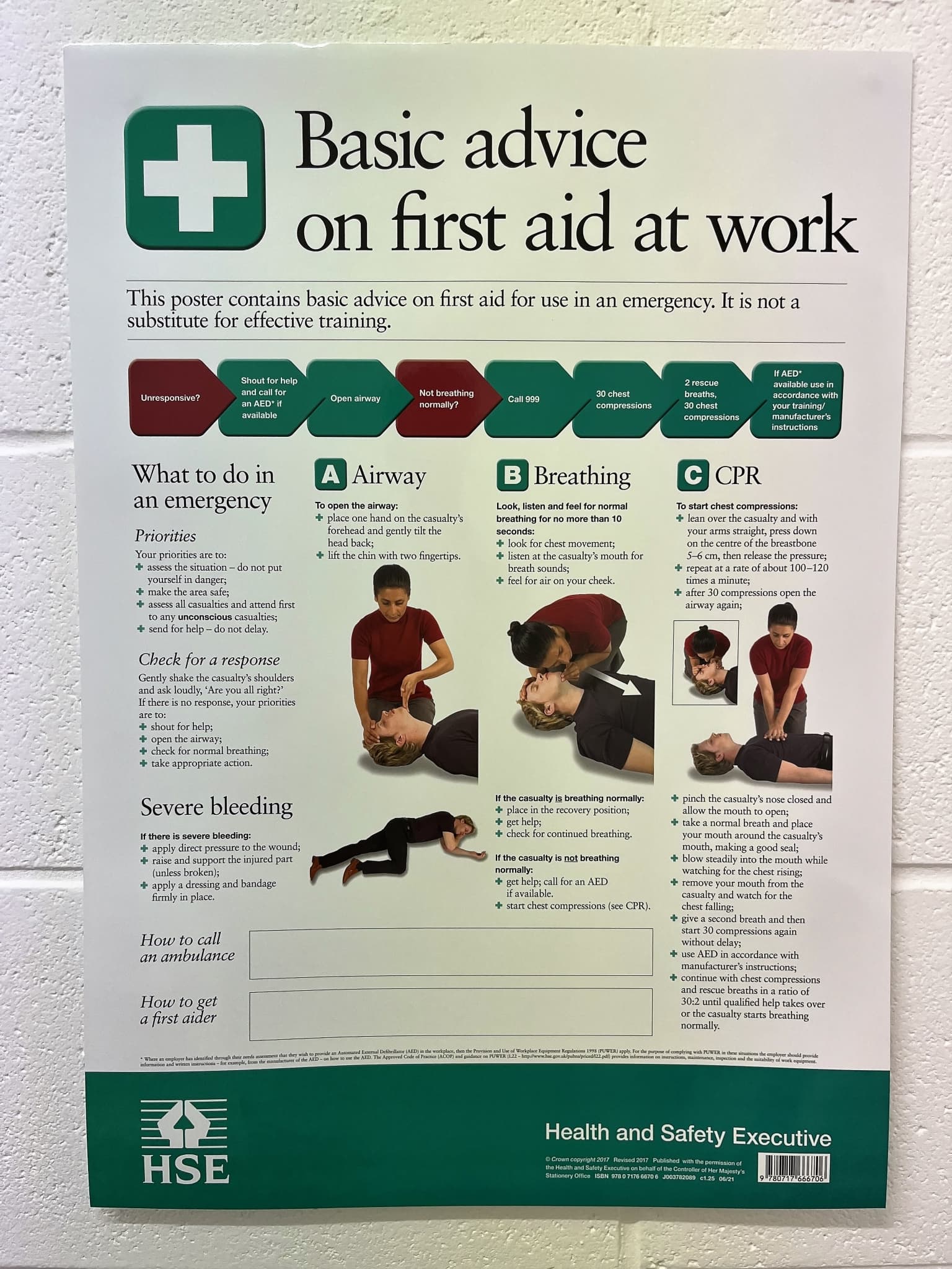 HSE First Aid at Work Poster