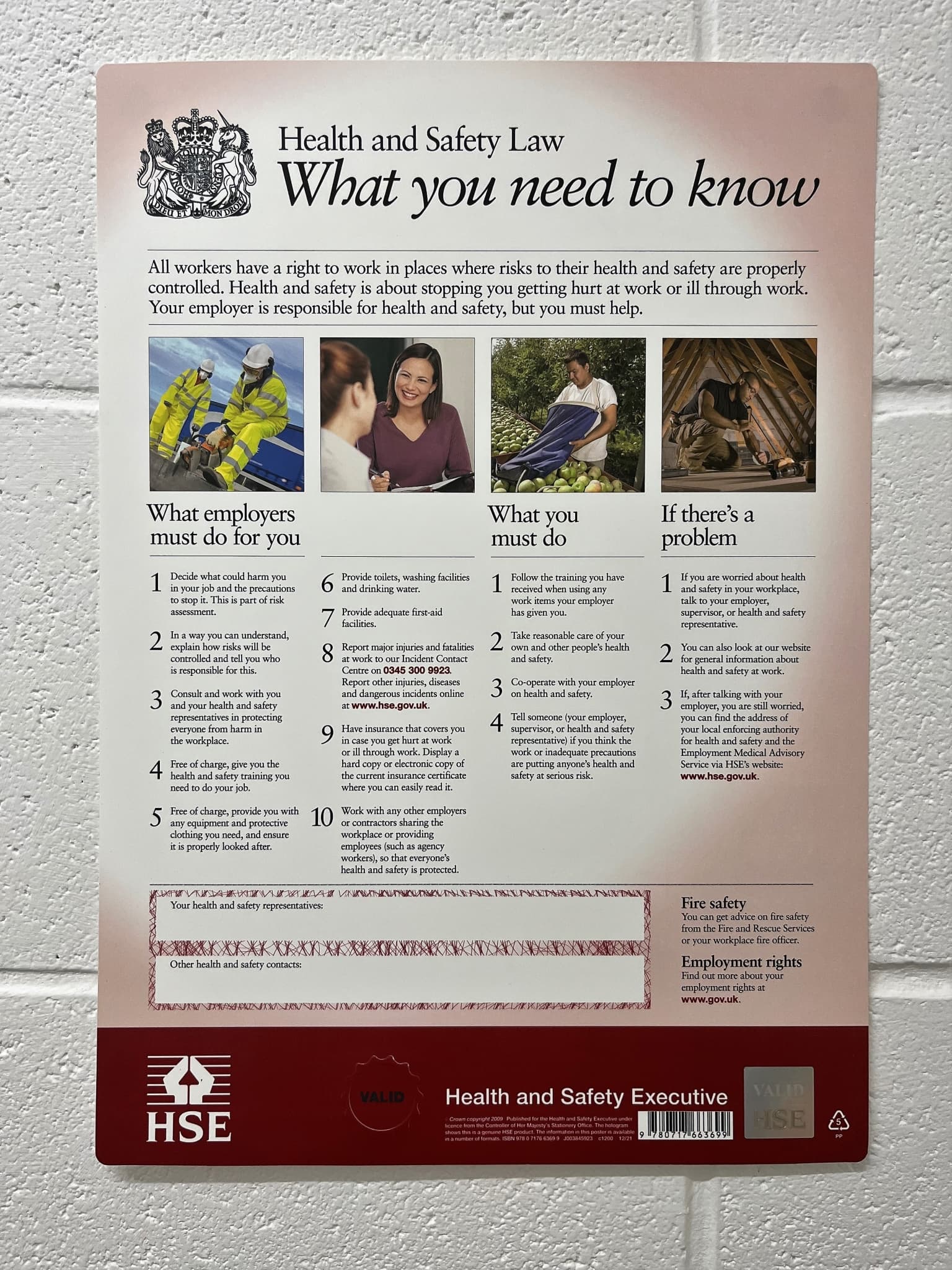 HSE Health & Safety Law Poster