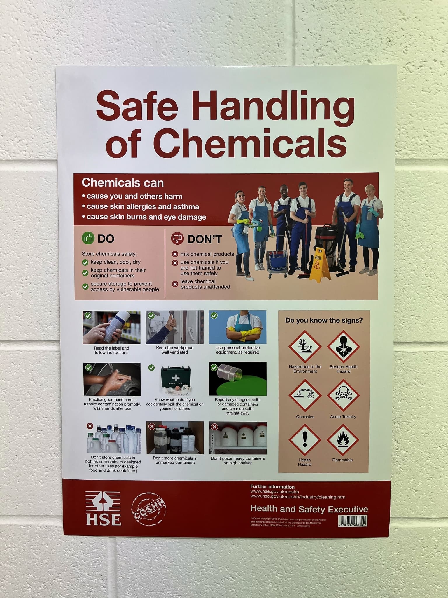 HSE Safe Handling of Chemicals Poster