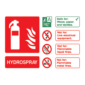 Hydrospray Fire Extinguisher Sign