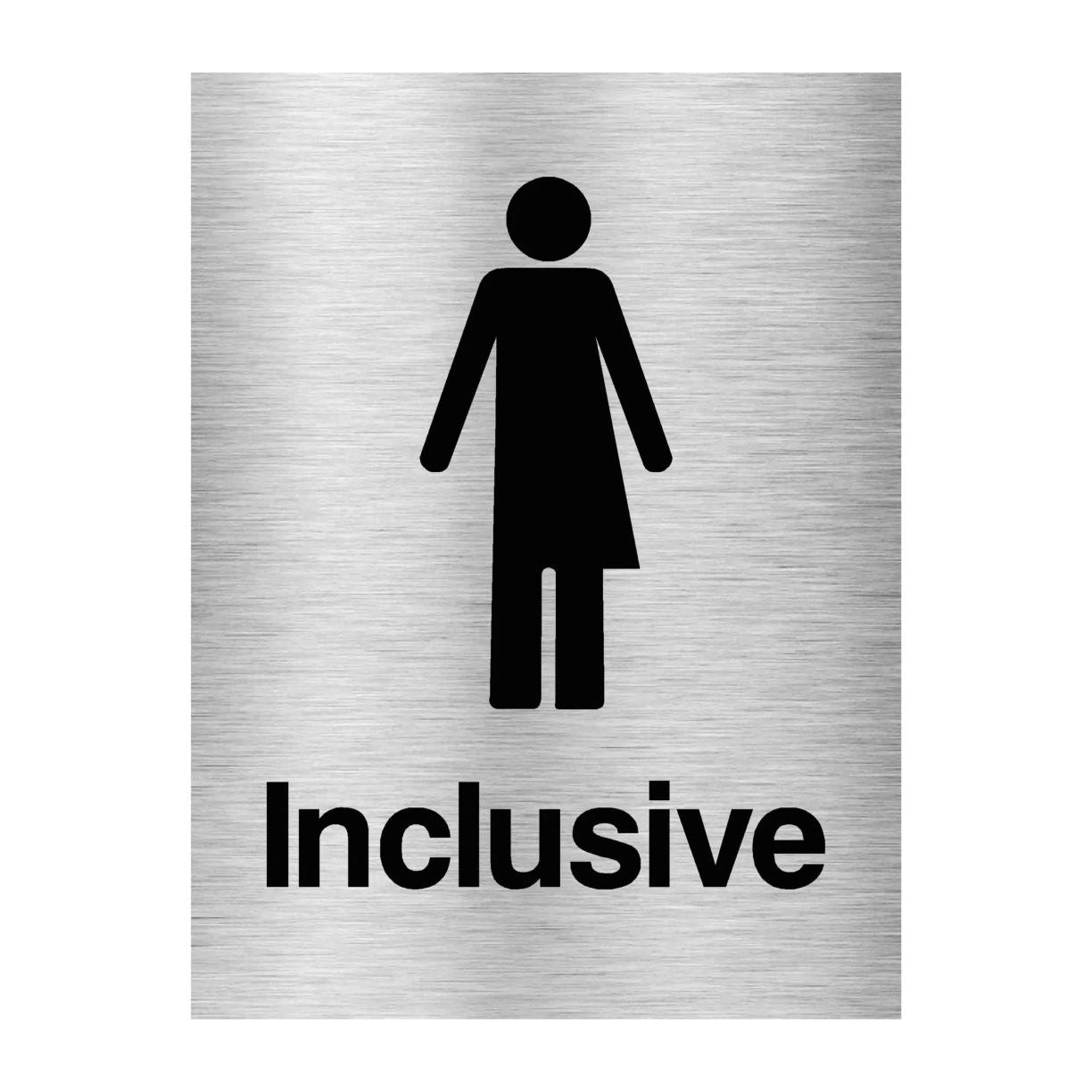 Inclusive Disabled Toilet Sign Brushed Aluminium