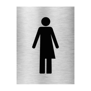 Inclusive Icon Toilet Sign Brushed Aluminium