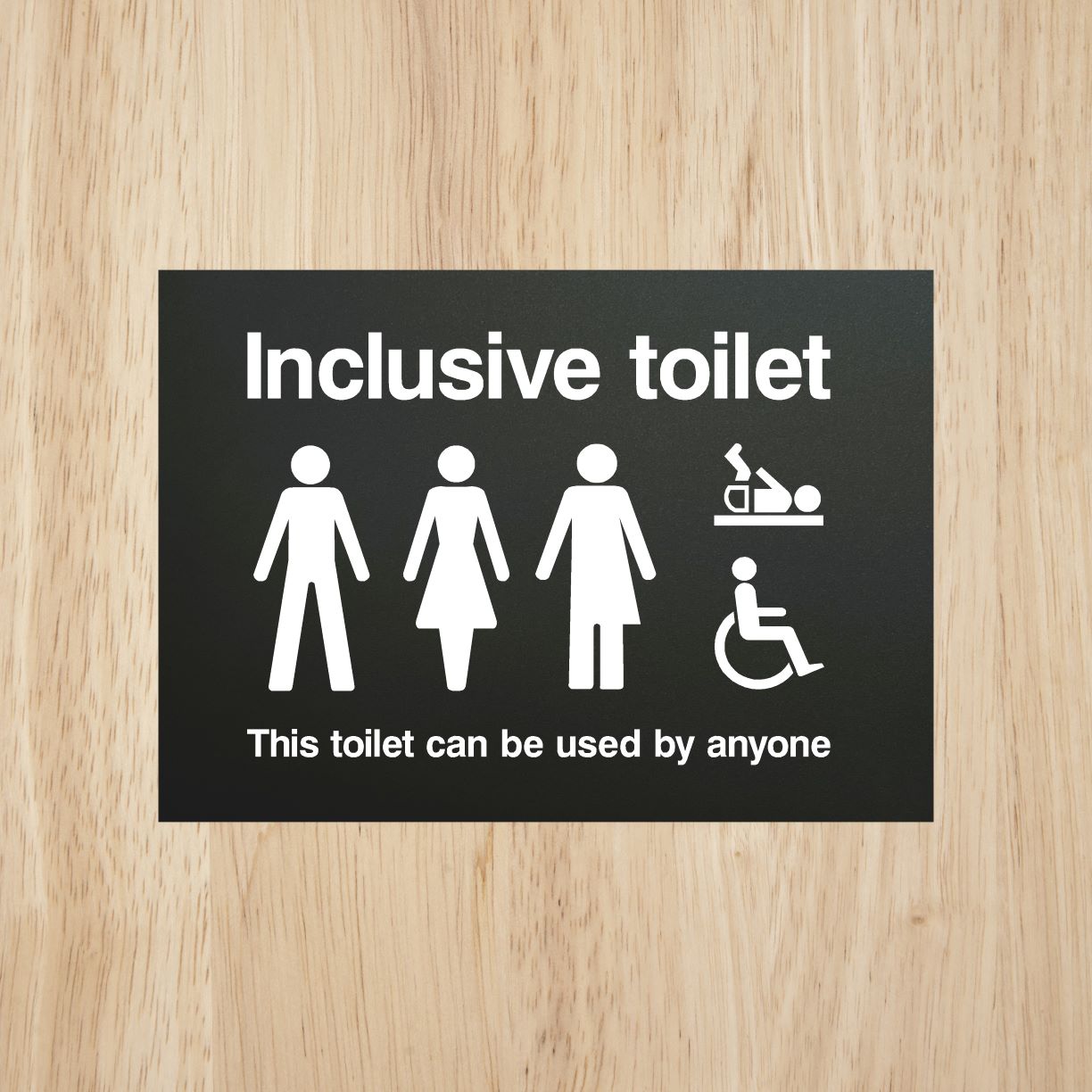 Inclusive Toilet Sign Midnight Black Landscape