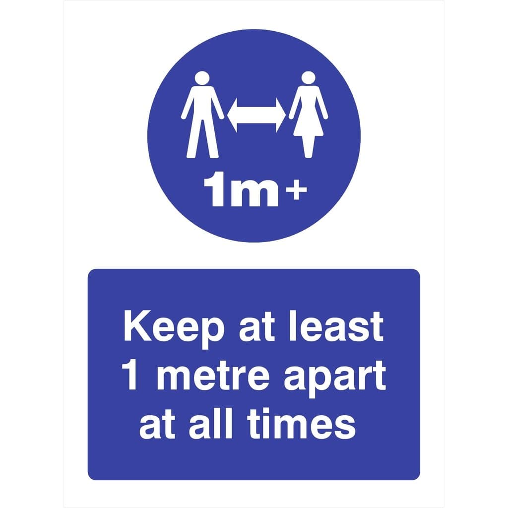 Keep 1 Metre Apart At All Times Sign