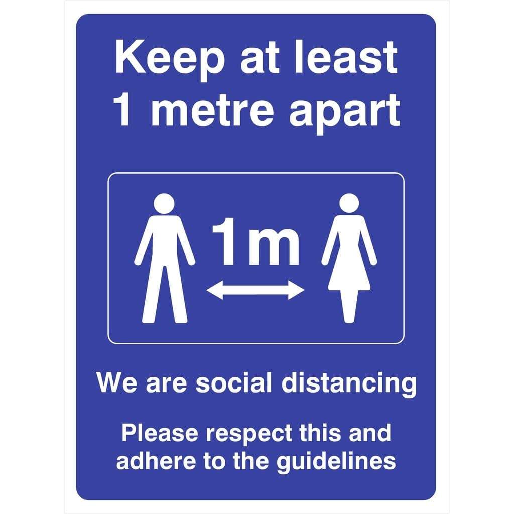 Keep At Least 1 Metre Apart 1m Social Distancing Sign