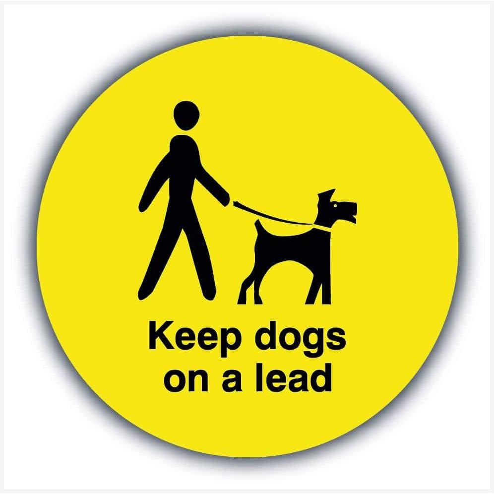 Keep Dogs on Lead Yellow Waymarker sign