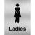 Ladies Toilet Comic Sign Brushed Silver