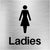 Ladies Toilets Sign in Brushed Silver