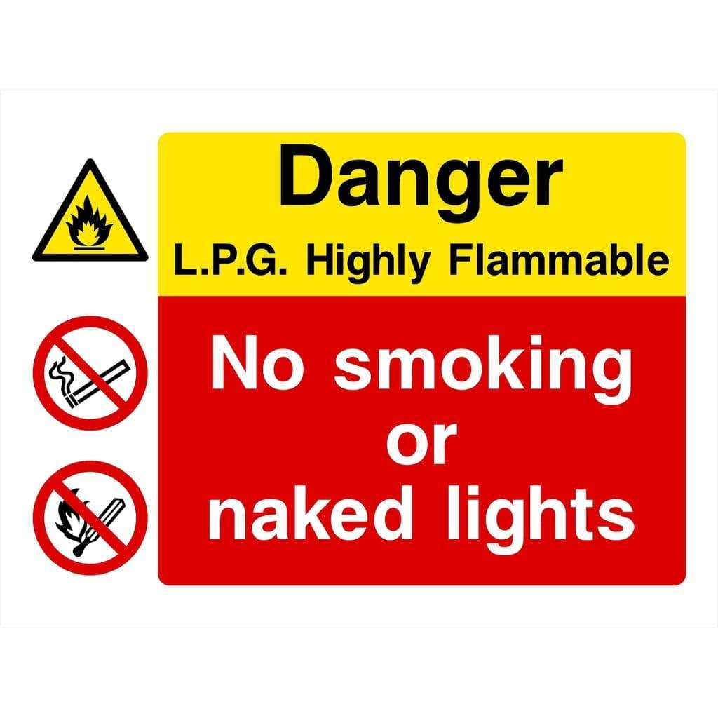 LPG Highly Flammable No Smoking Sign