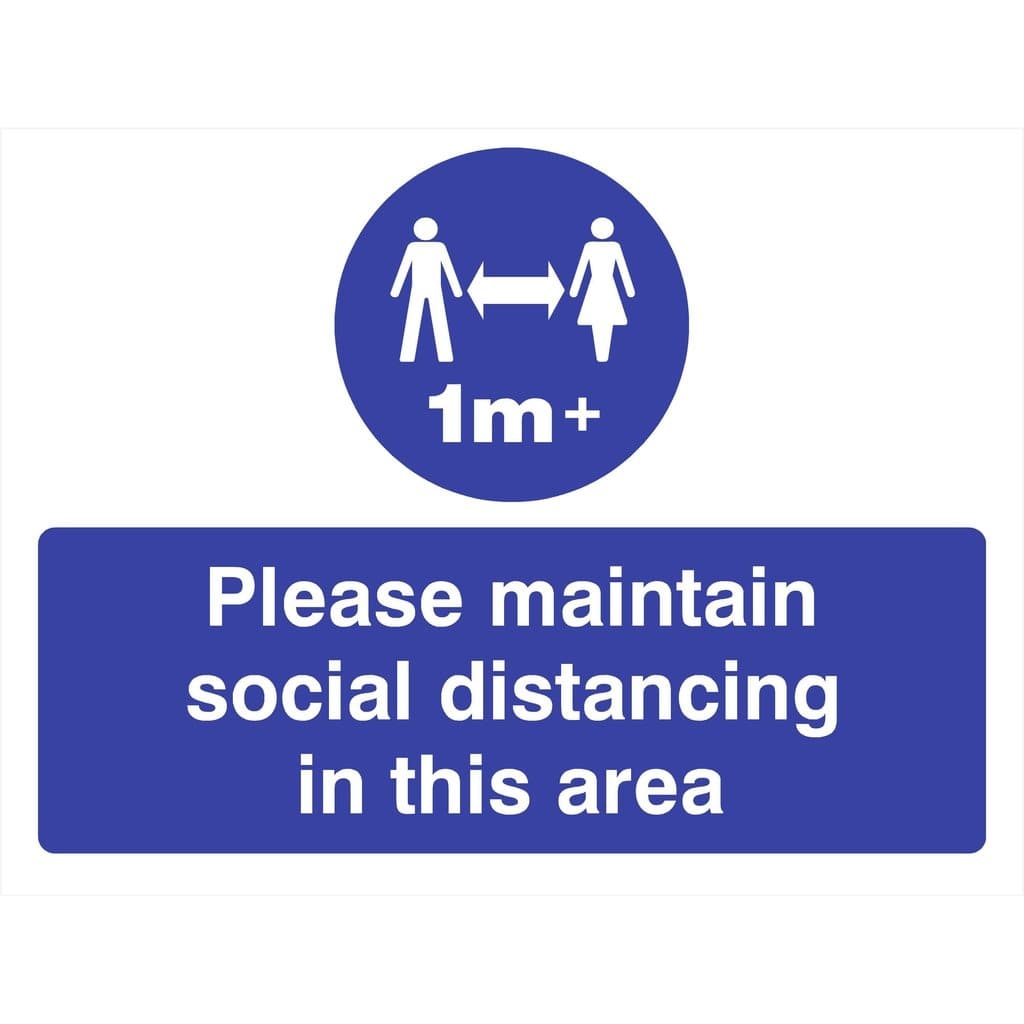 Maintain Social Distancing 1 Metre Sign