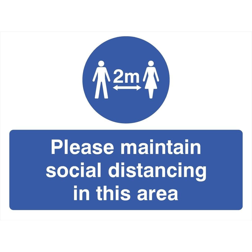 Maintain Social Distancing In This Area Sign