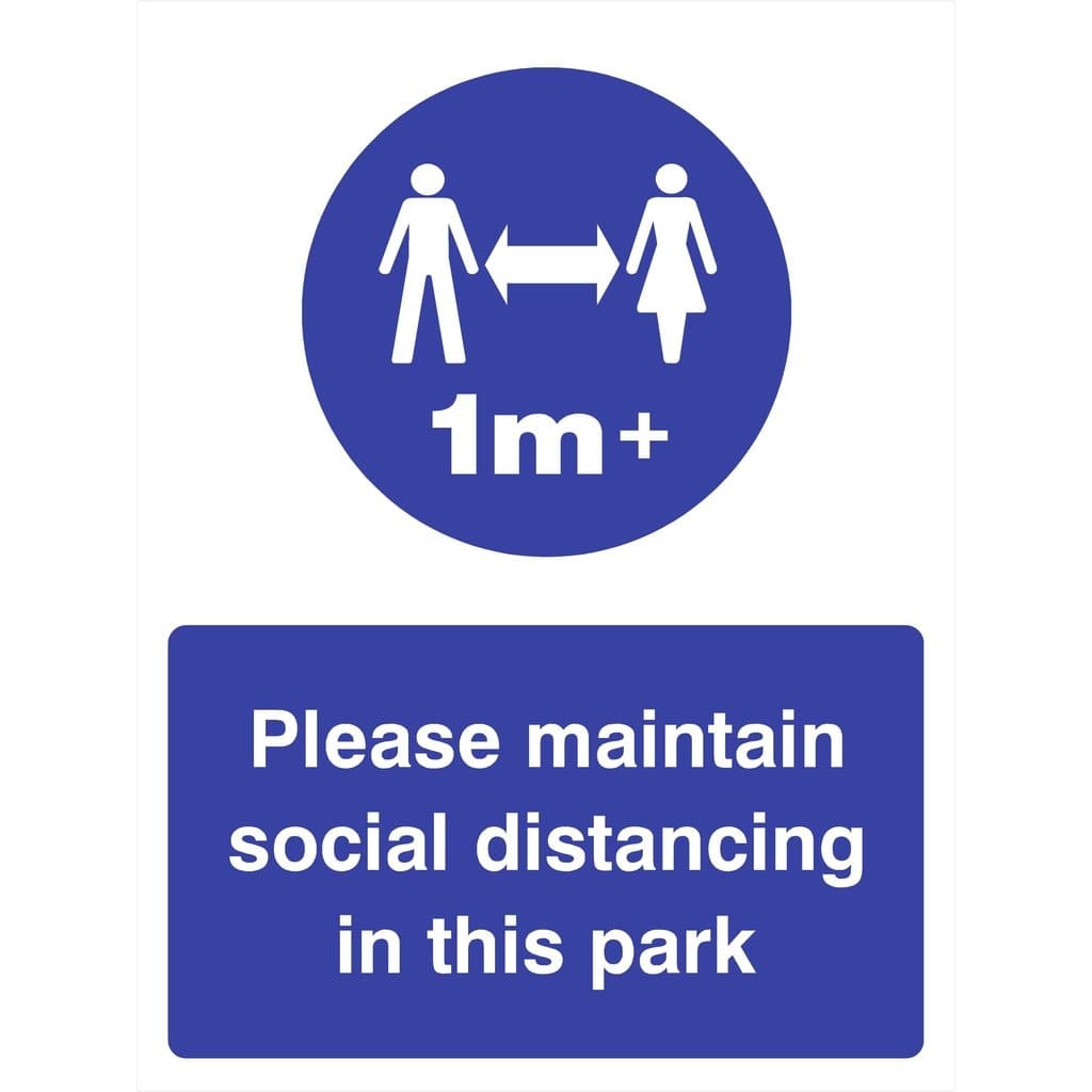 Maintain Social Distancing Park 1m Sign