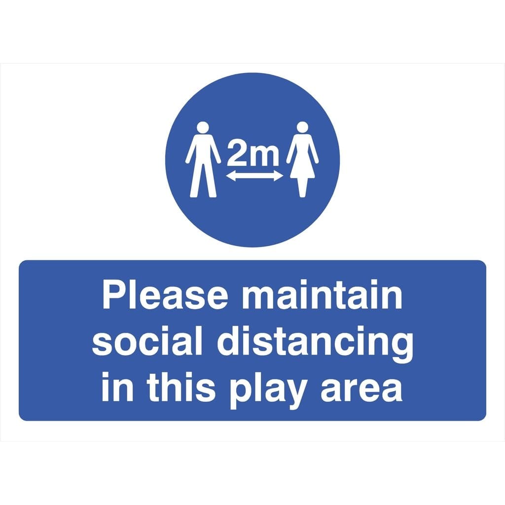 Maintain Social Distancing Play Area 2m Sign