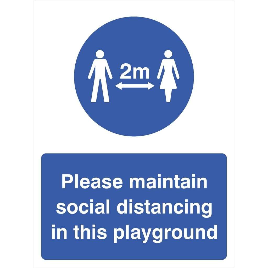 Maintain Social Distancing Playground 2m Sign