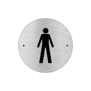 MALE Premium Brushed Silver toilet door sign