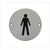 Male Toilet Sign in Satin Stainless Steel