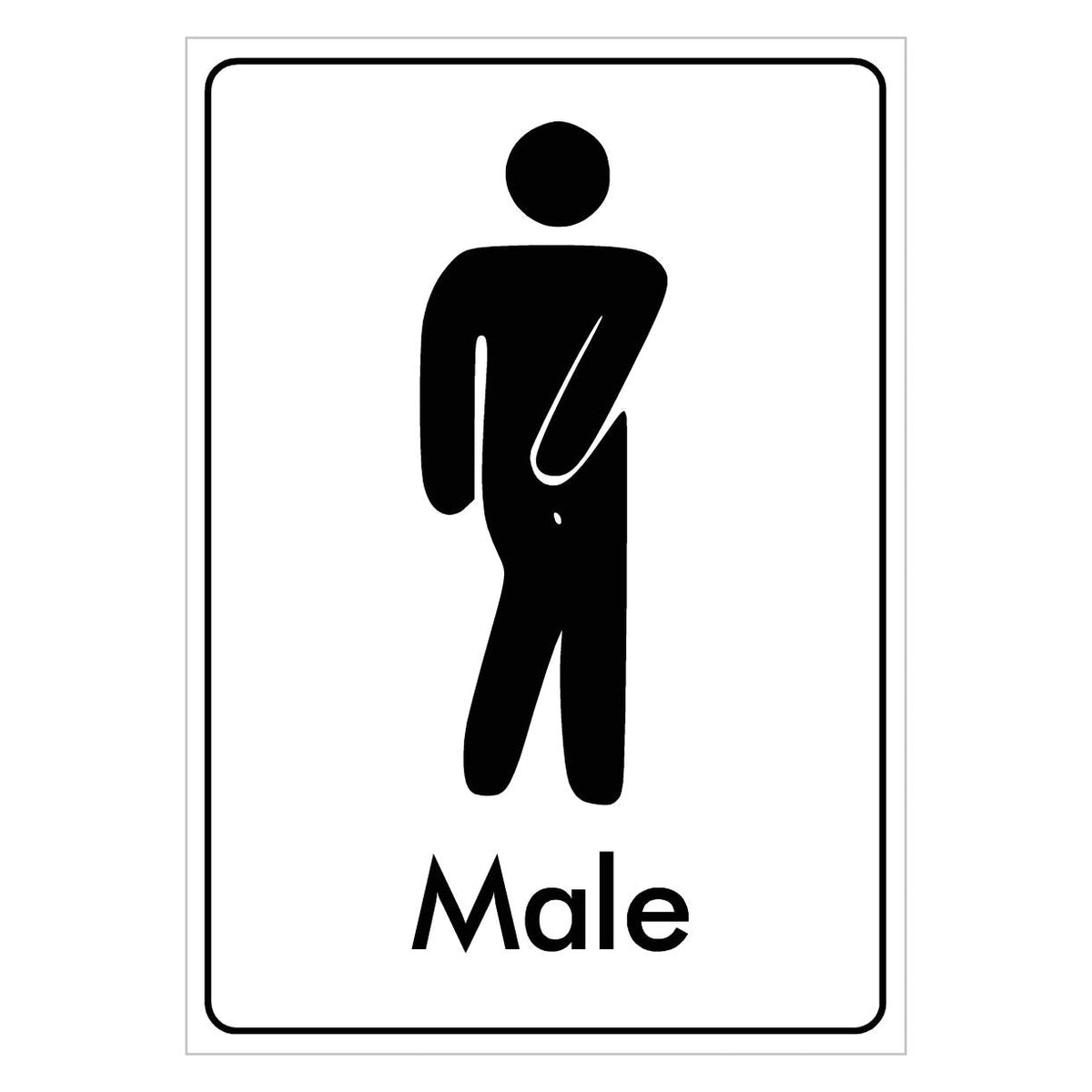 Male White Toilet Sign