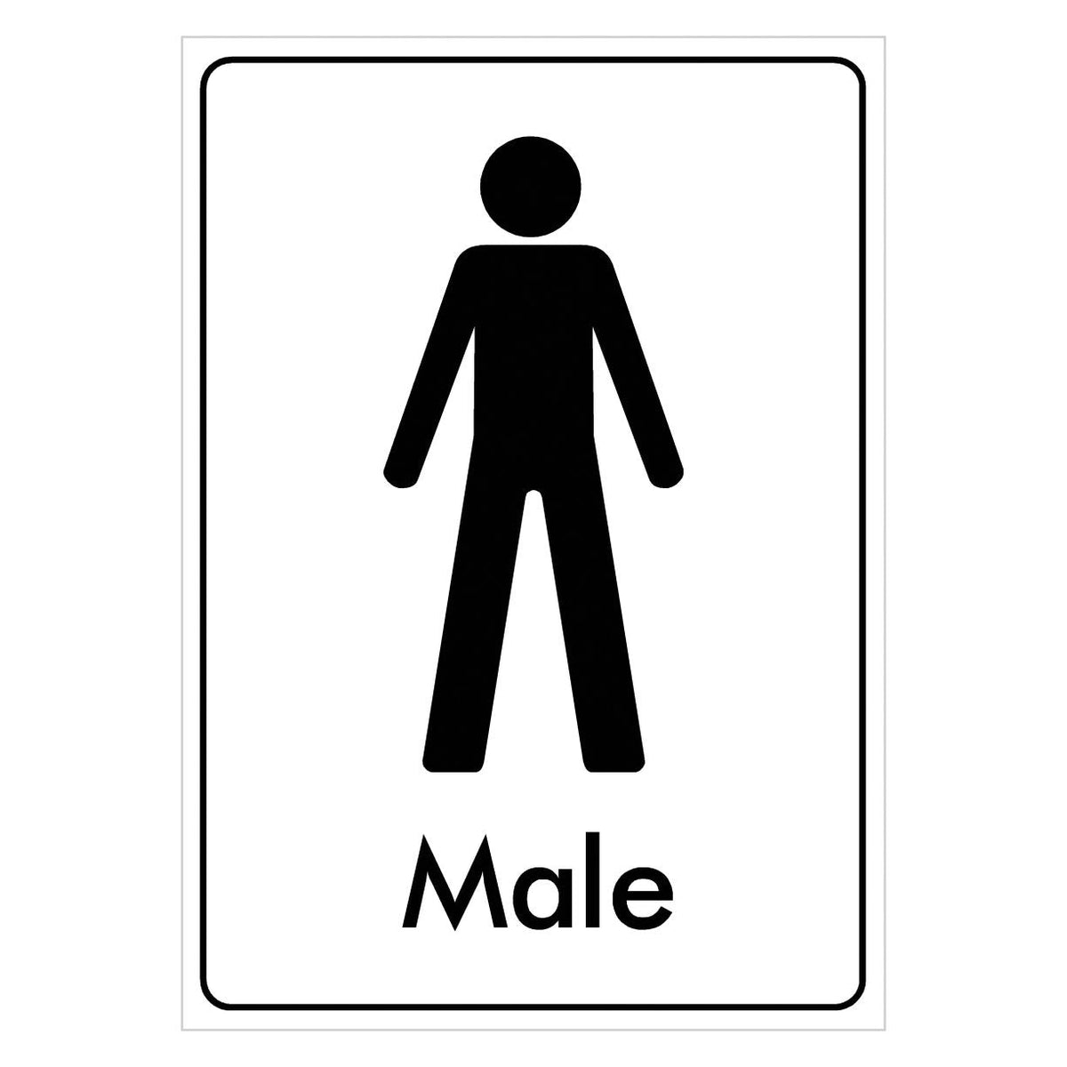 Male White Toilet Sign